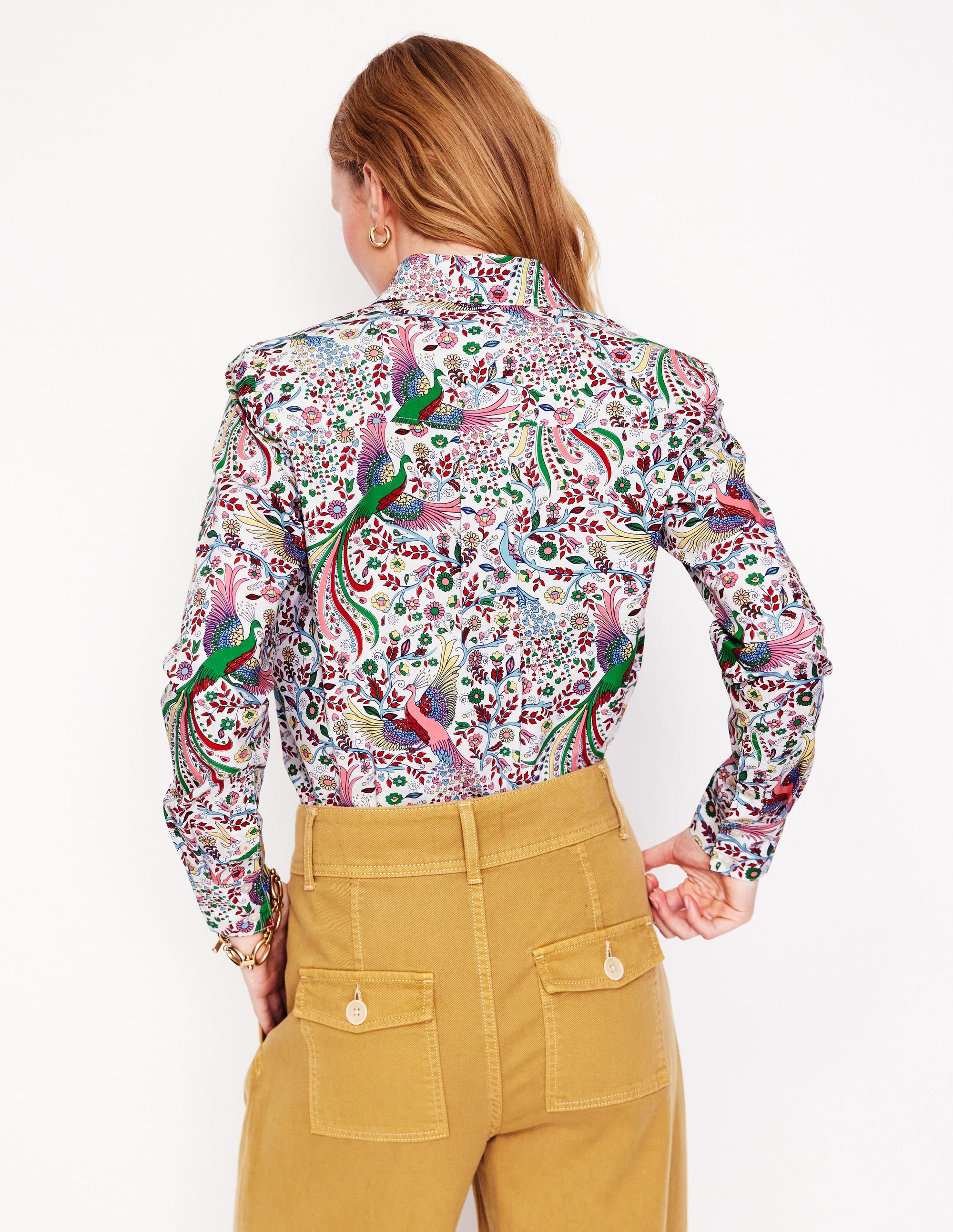 Chemise Sienna en coton-Multi, motif Enchanting Peacock - Image 3