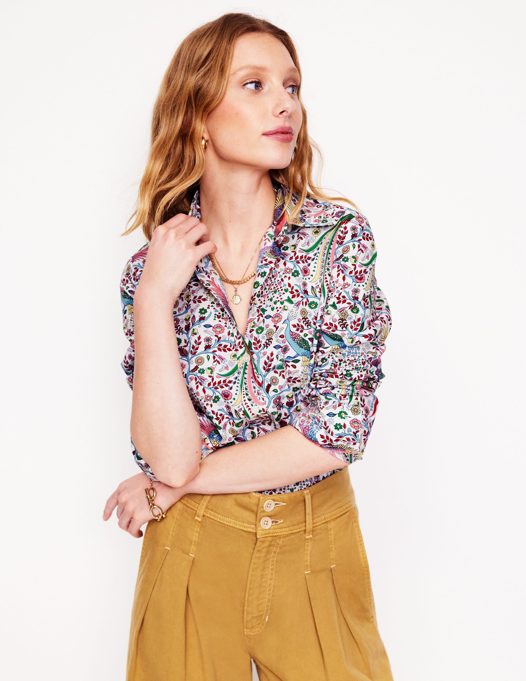Chemise Sienna en coton-Multi, motif Enchanting Peacock - Image 5
