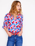 Chemise Sienna en coton-Rose craie, cascade de cerises
