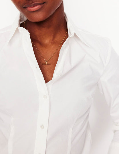 Saskia Stretch Cotton Shirt-White-2