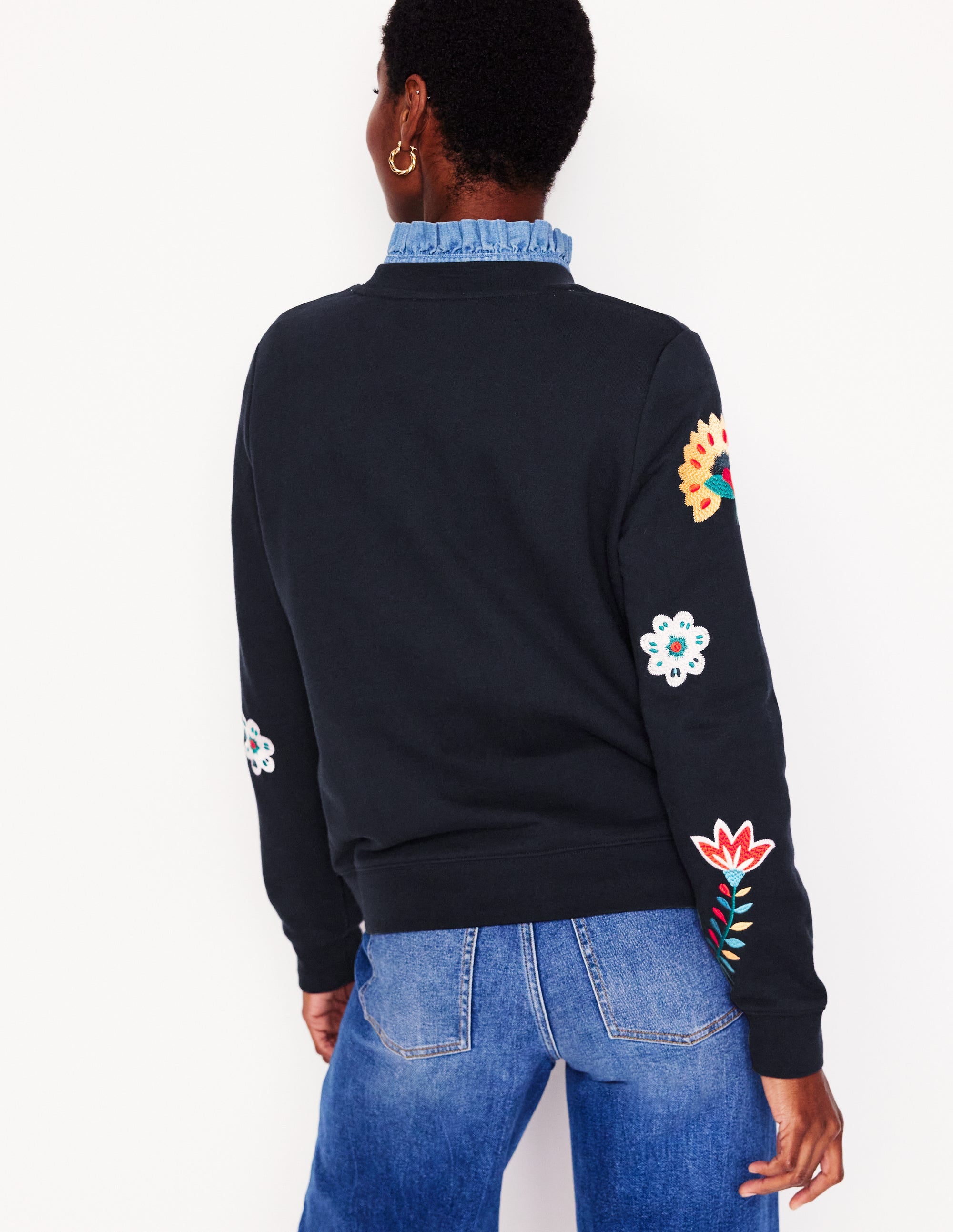 Hannah Sweatshirt mit Stickerei-Marineblau, Konversation - Image 4
