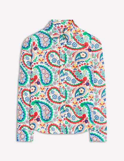 Sienna Linen Shirt-Multi Meadow Pasiley