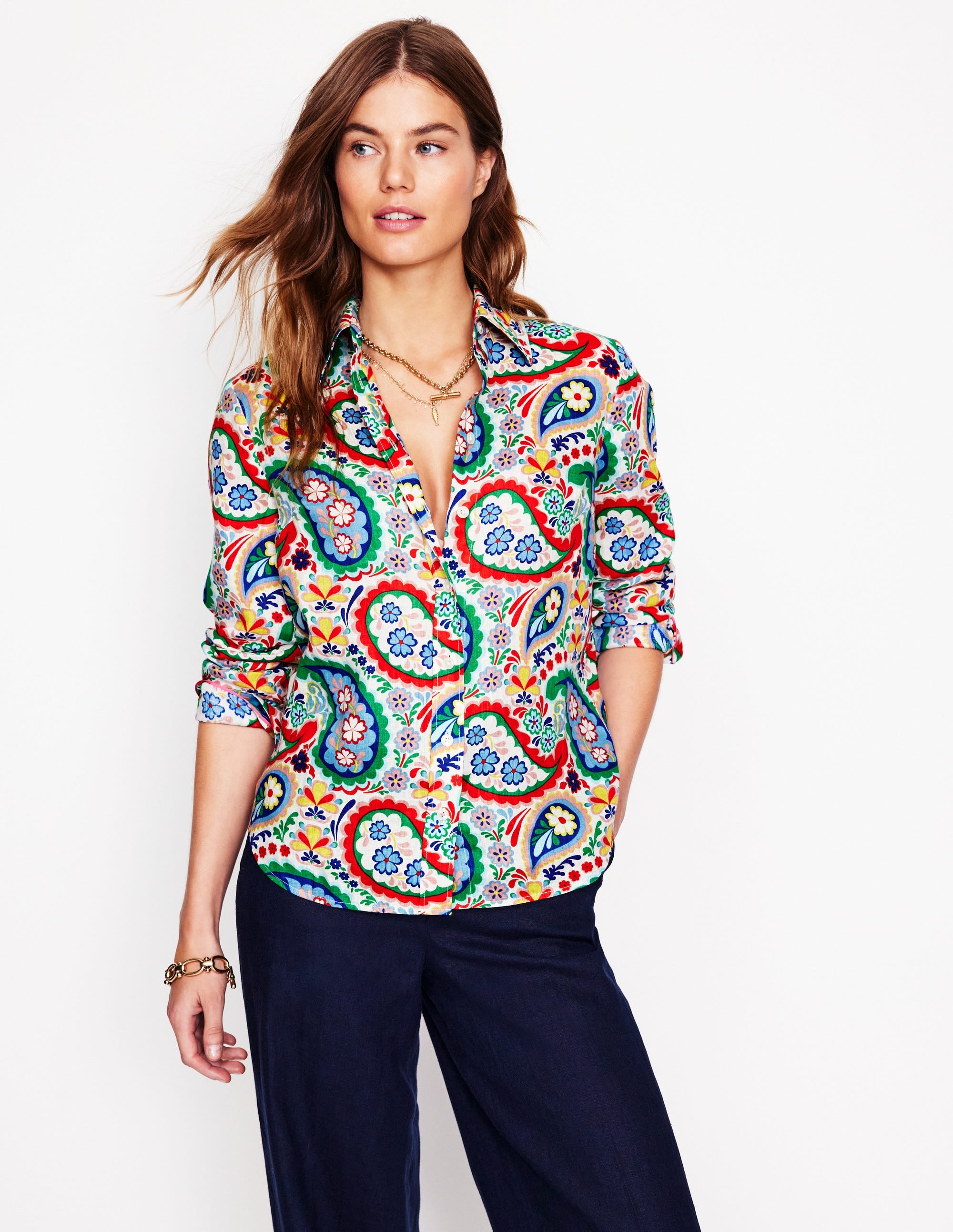 Chemise Sienna en lin-Motif Meadow Paisley multi - Image 6
