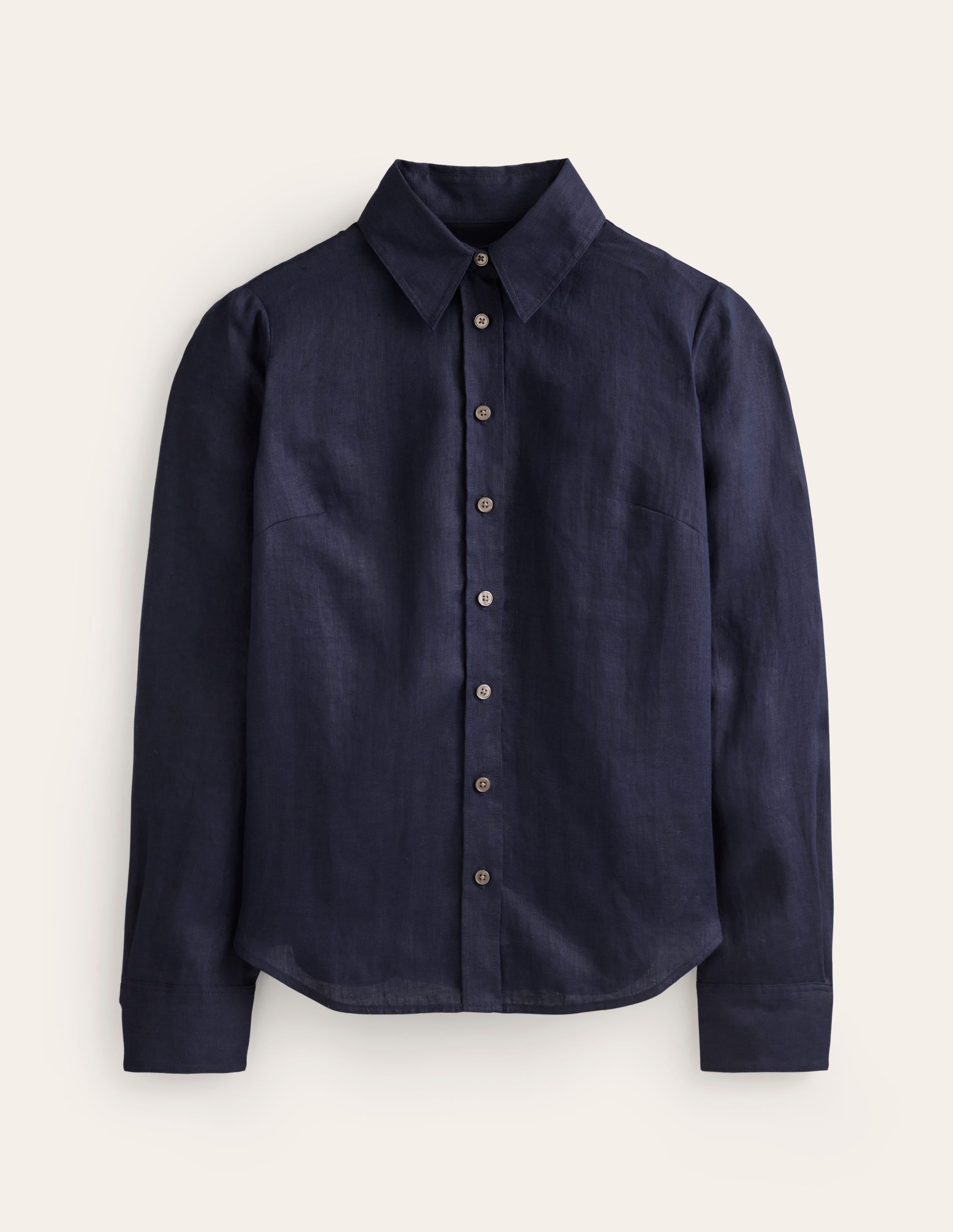Chemise Sienna en lin-Bleu Marine, Petits Pois - Image 5