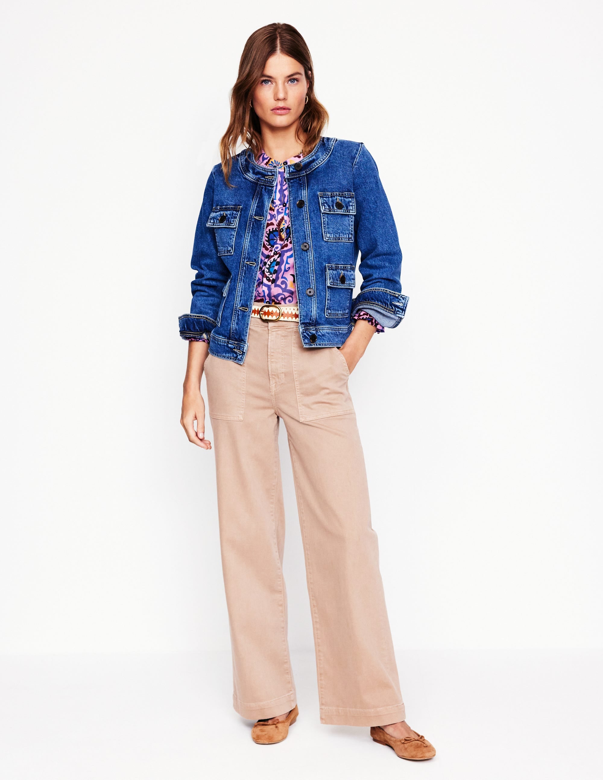 Effie Gesmokte Bluse-Weicher Lavendel, Zierwelle - Image 5