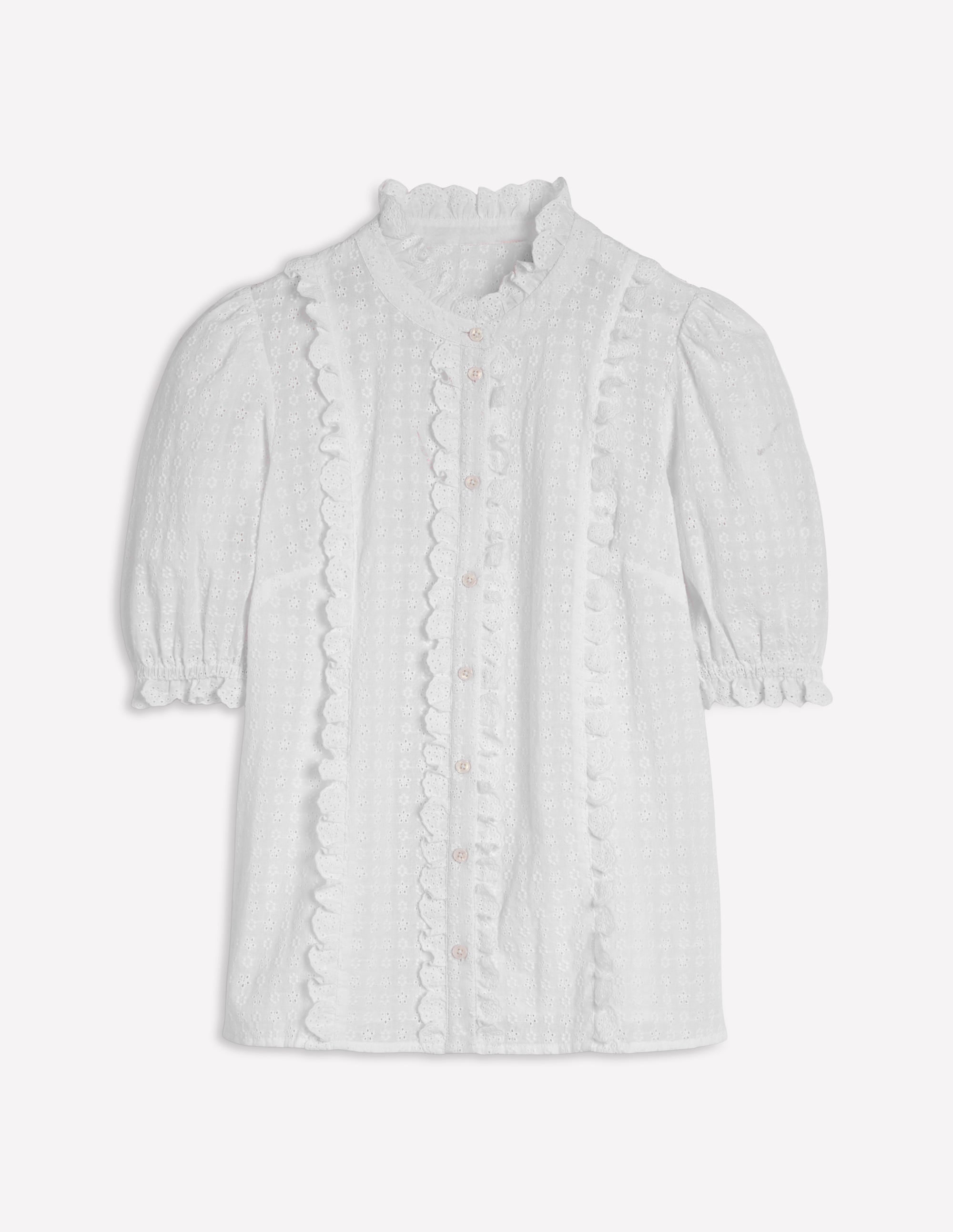 Blouse féminine en coton-Blanc - Image 6