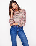 Top Daisy à manches longues-Milkshake, motif Camellia Stamp