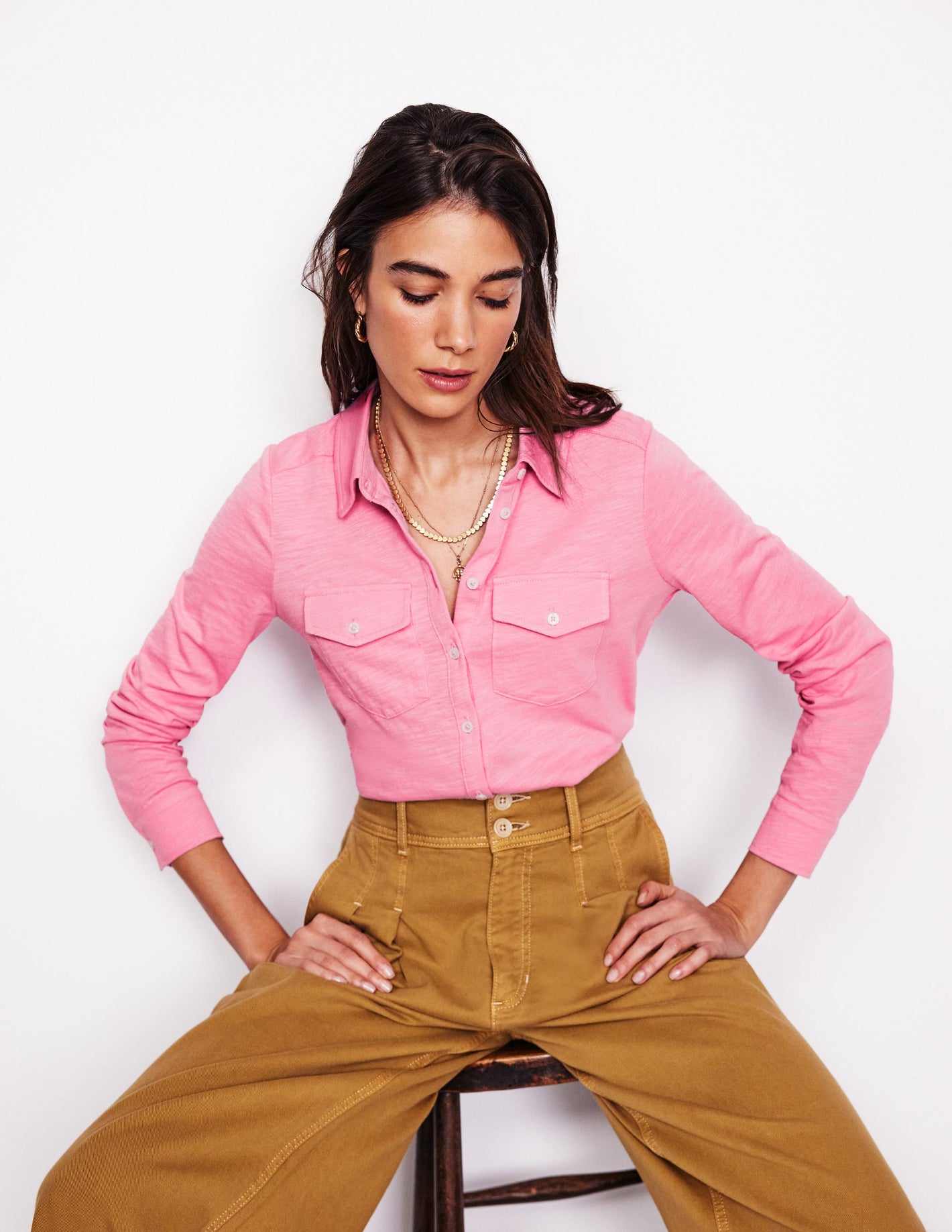 Amy Jersey Shirt-Formica Pink