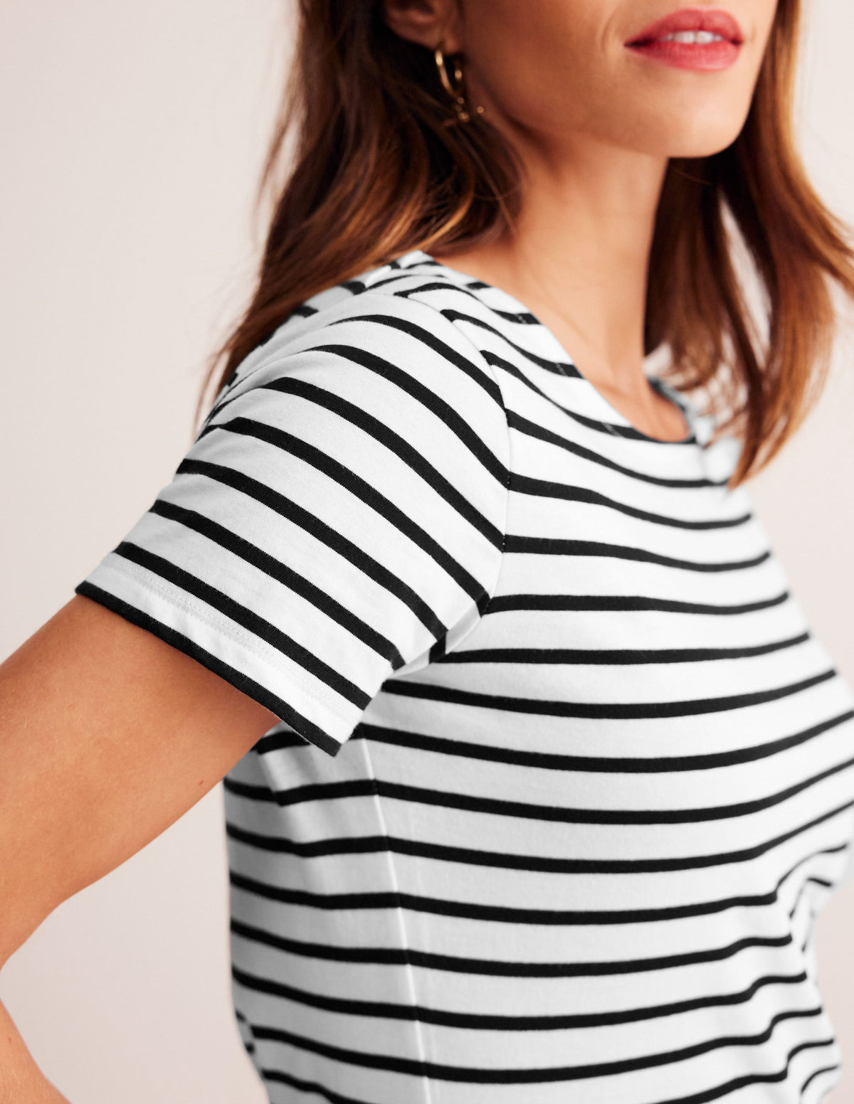 Ella Bretonshirt mit kurzen Ärmeln-Naturweiß, Schwarz - Image 2