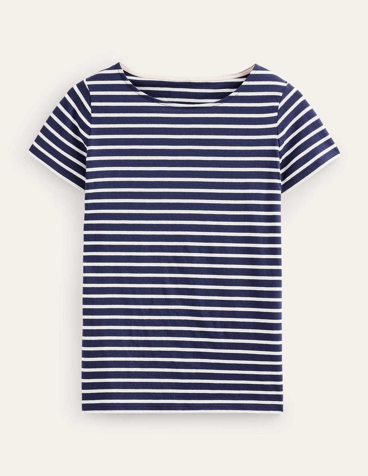 Ella Bretonshirt mit kurzen Ärmeln-Marineblau, Naturweiß - Image 4