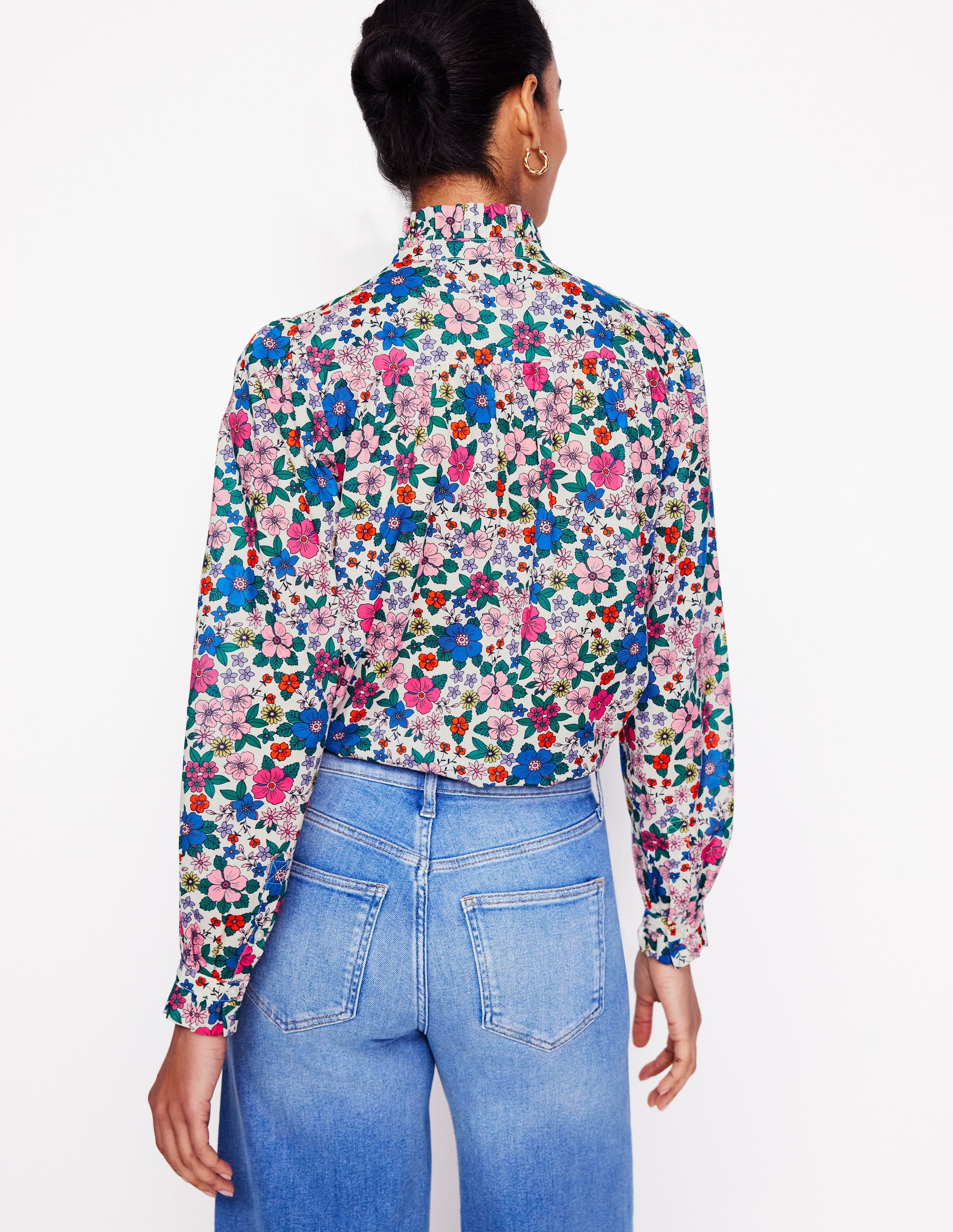 Blouse Felicity en coton-Multi, motif Blossom Scatter - Image 4