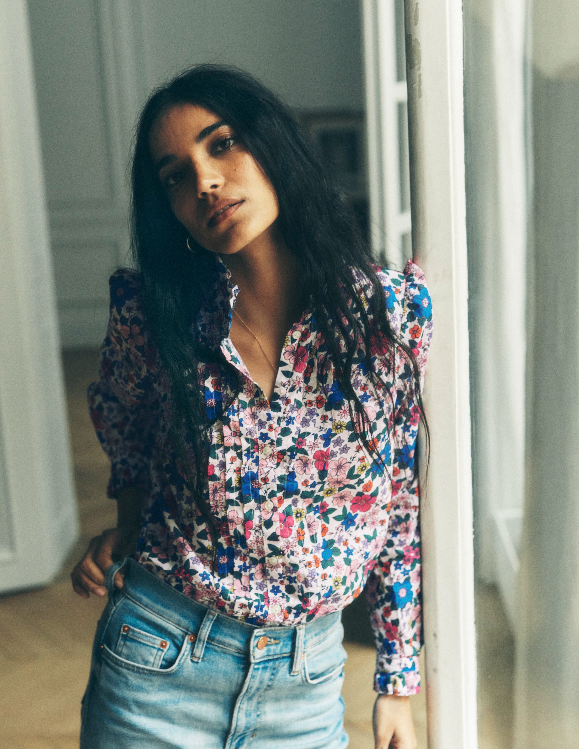 Blouse Felicity en coton-Multi, motif Blossom Scatter - Image 2