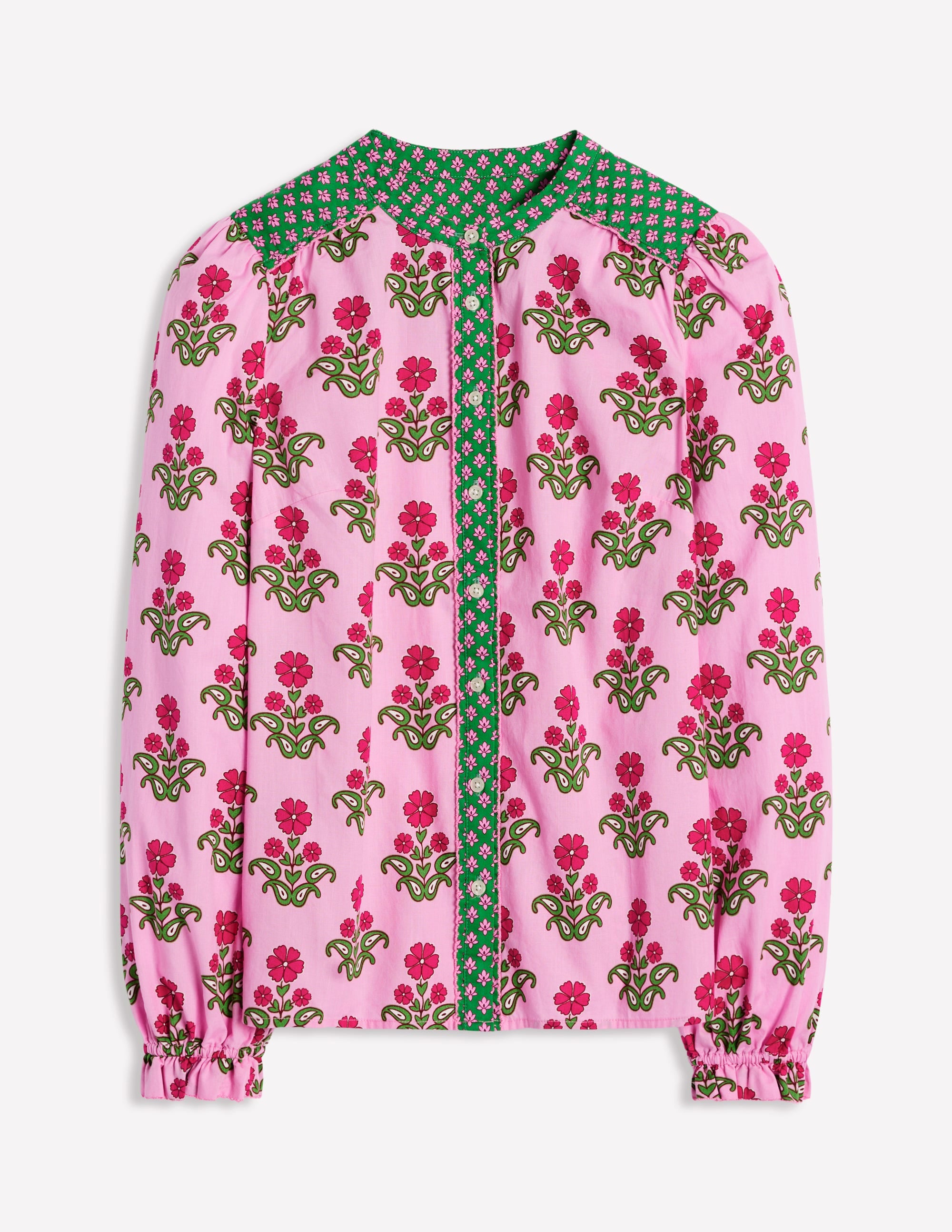 Blouse Arabella en coton-Rose reine-des-prés, motif Pansy Stamp - Image 6