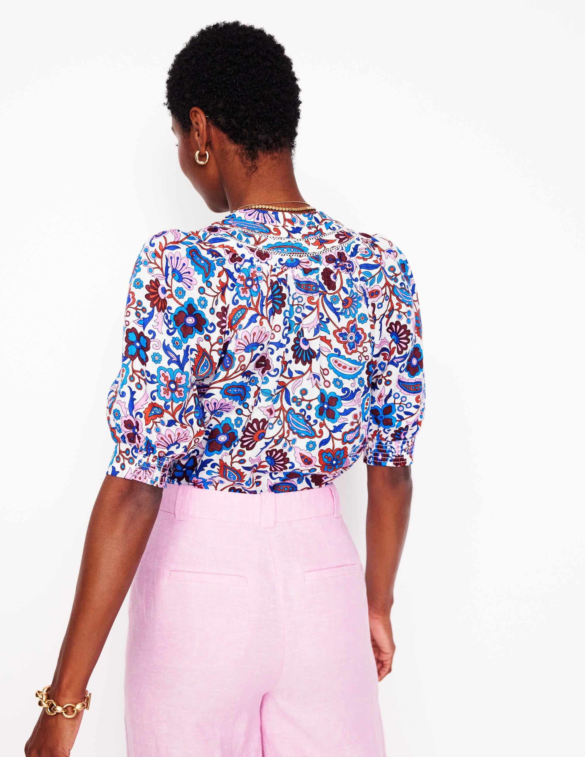 Top Bea en lin-Multi, motif Oriental Paradise - Image 3