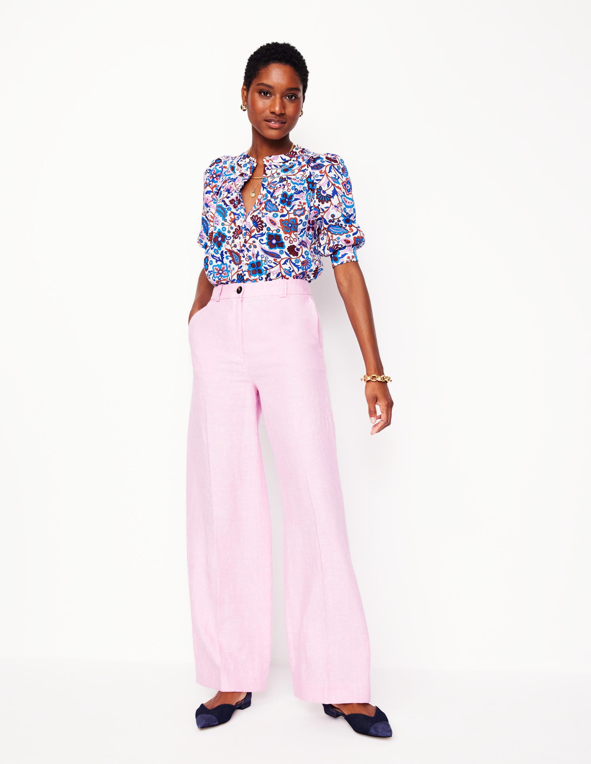 Top Bea en lin-Multi, motif Oriental Paradise - Image 4