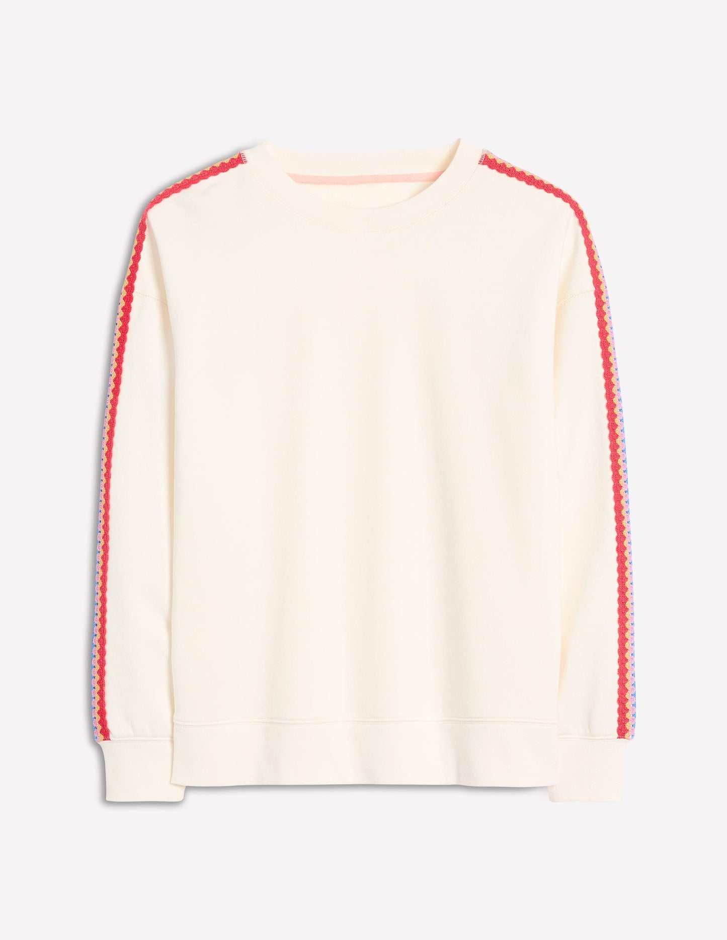 Emi Häkel-Sweatshirt-Ivory and Navy Spot