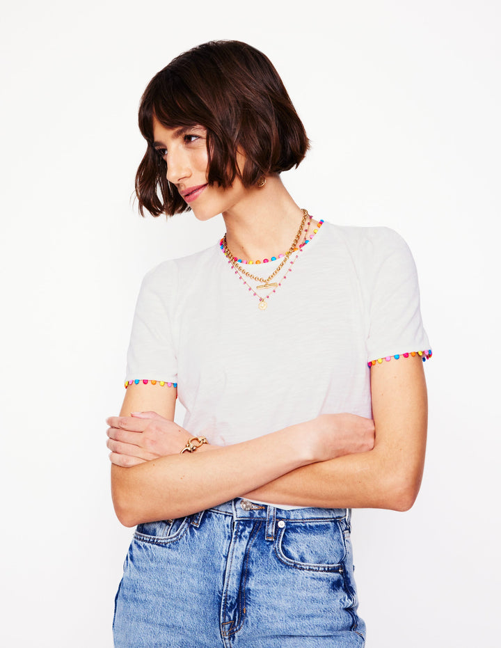 Ali Jersey-T-Shirt-Weiß, Bunt