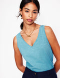 Sophie Flammgarn-Top-Enteneiblau
