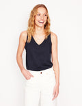 Sophie Flammgarn-Top-Marineblaue