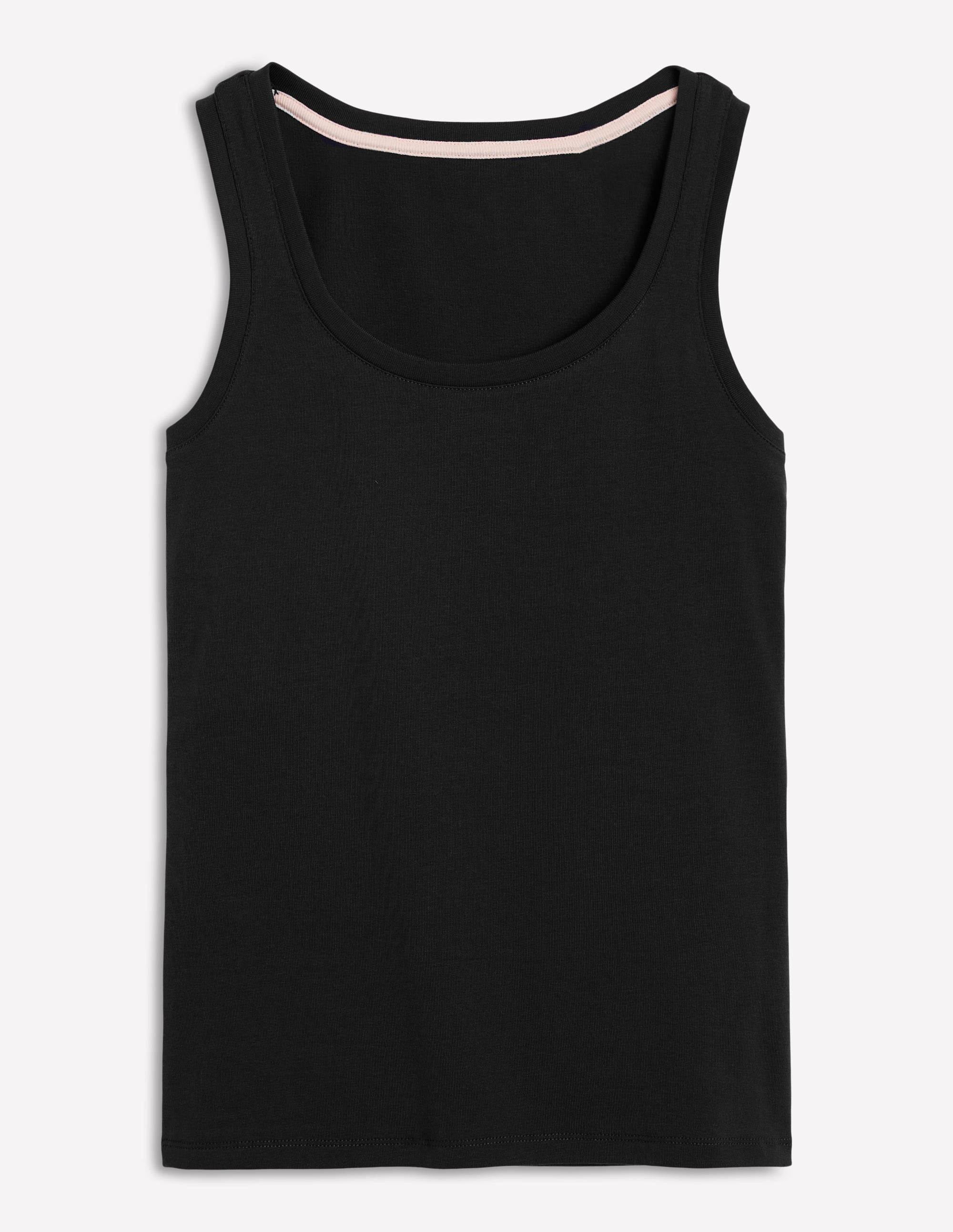 Basic-Top mit tiefem Rundhalsausschnitt-Schwarz - Image 5