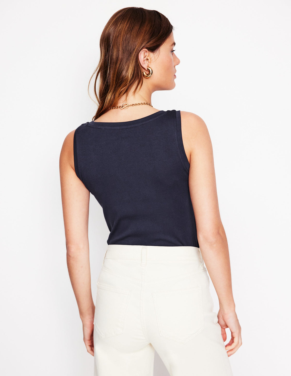 Basic-Top mit tiefem Rundhalsausschnitt-Marineblaue - Image 3