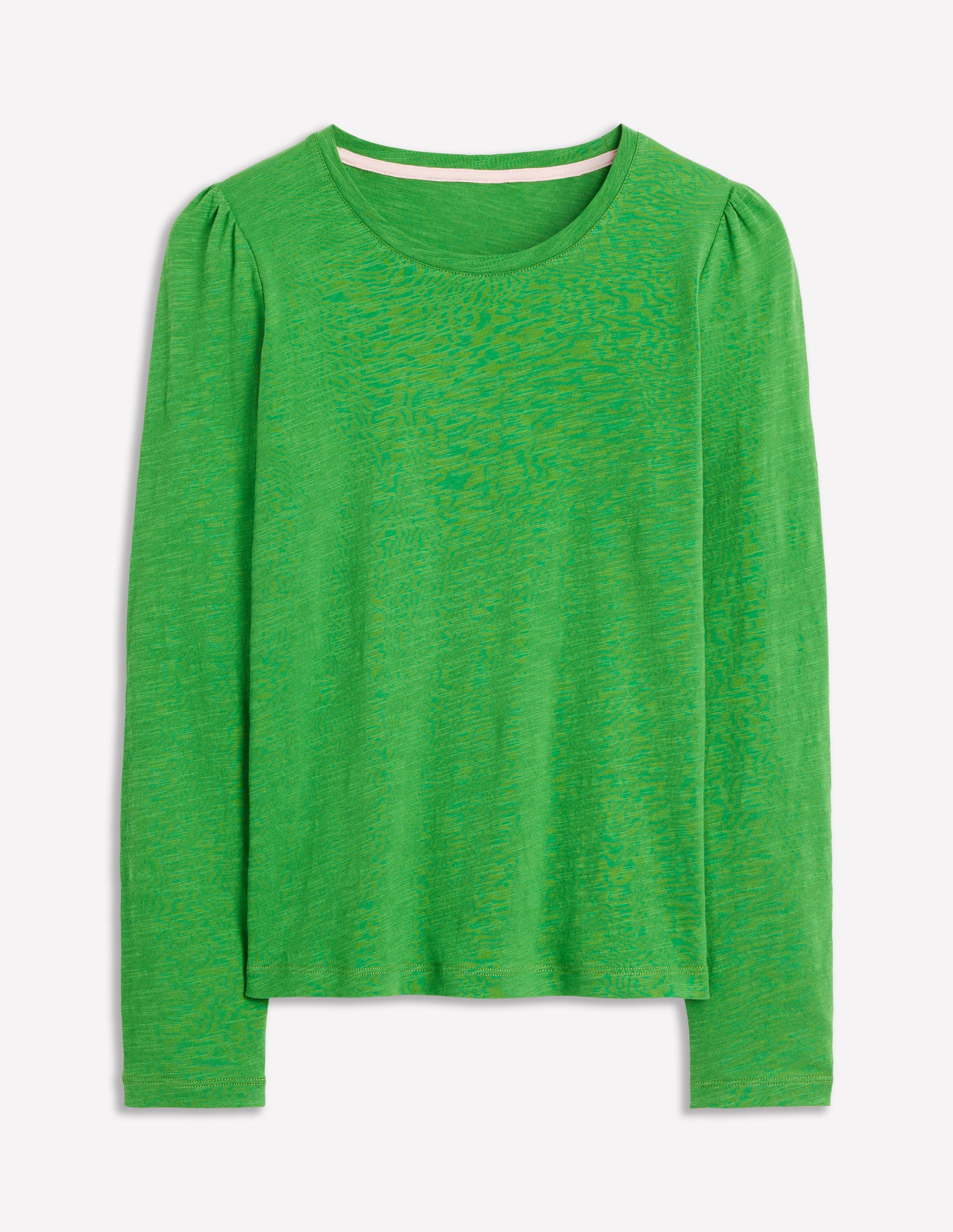 Cotton Crew Long Sleeve Top-Paradise Green - Image 5