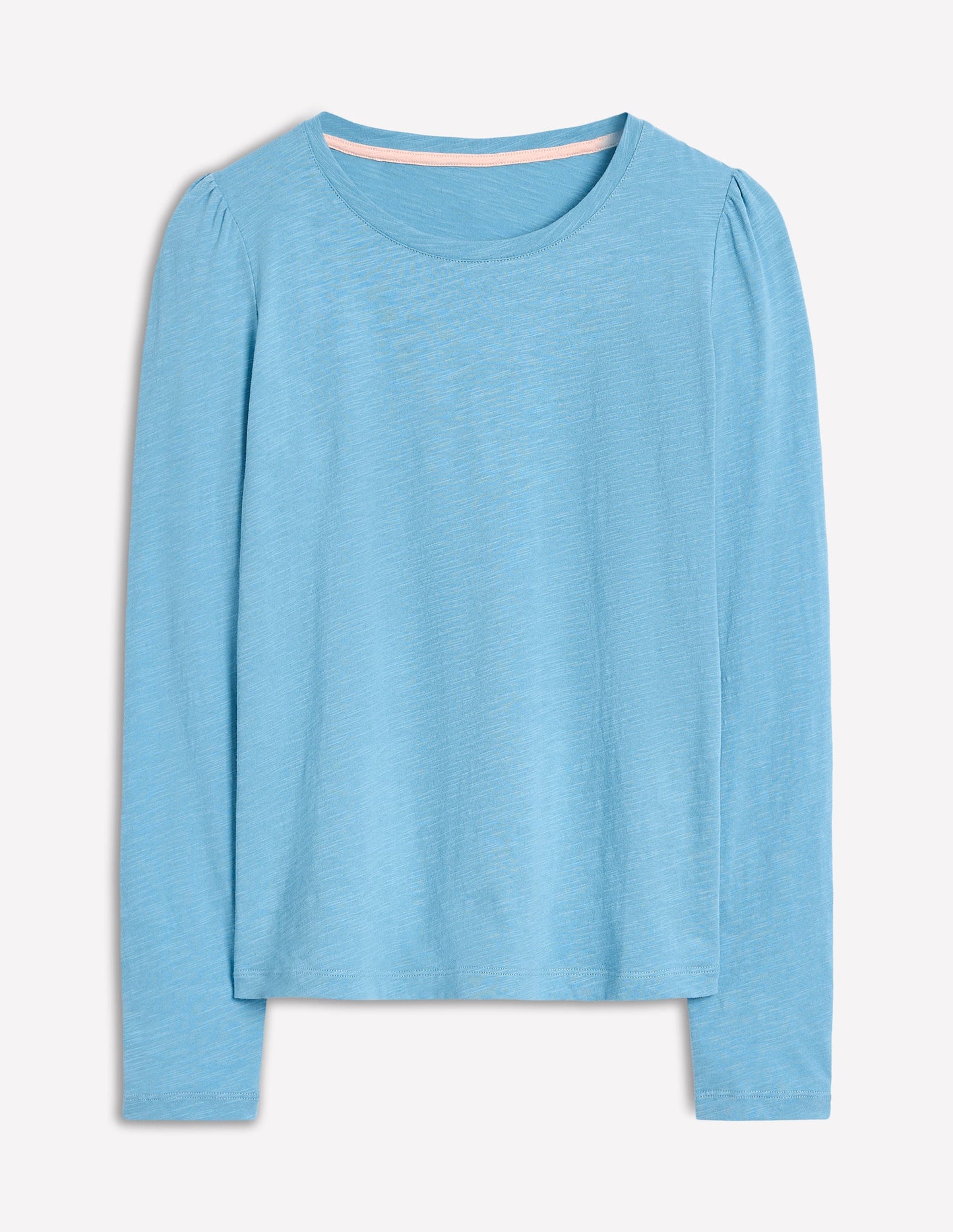 Cotton Crew Long Sleeve Top-Duck Egg Blue