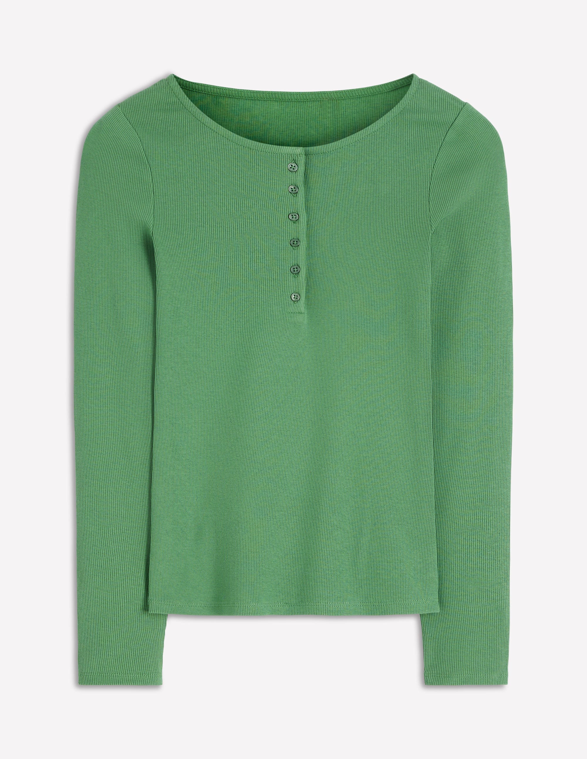 Henley-Shirt aus Rippstrick-Weidengrün - Image 5