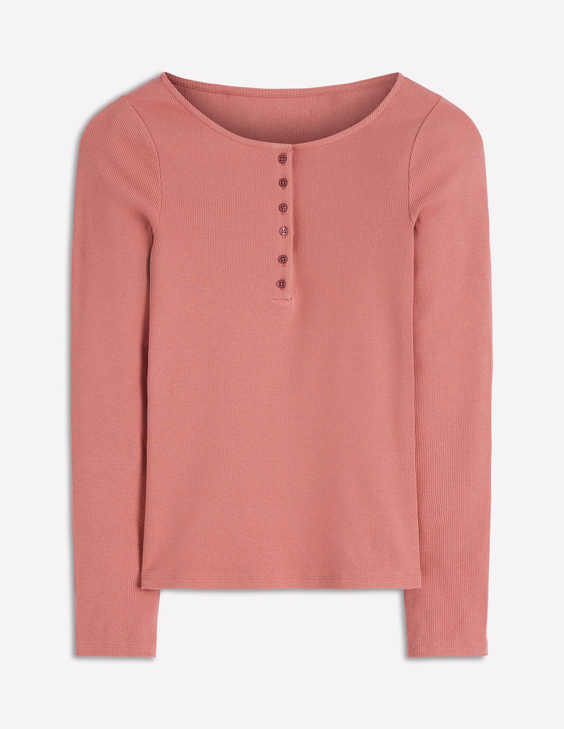 Top col tunisien côtelé-Rose vintage-5