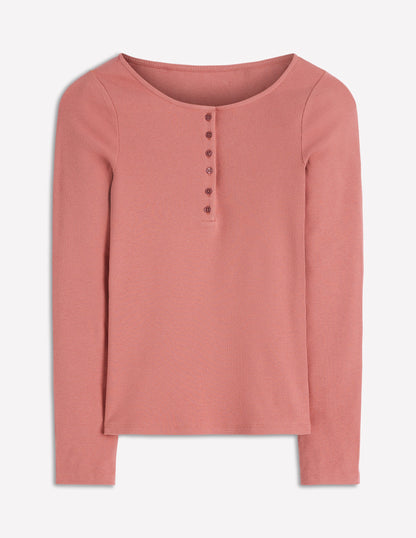 Top col tunisien côtelé-Rose vintage-5