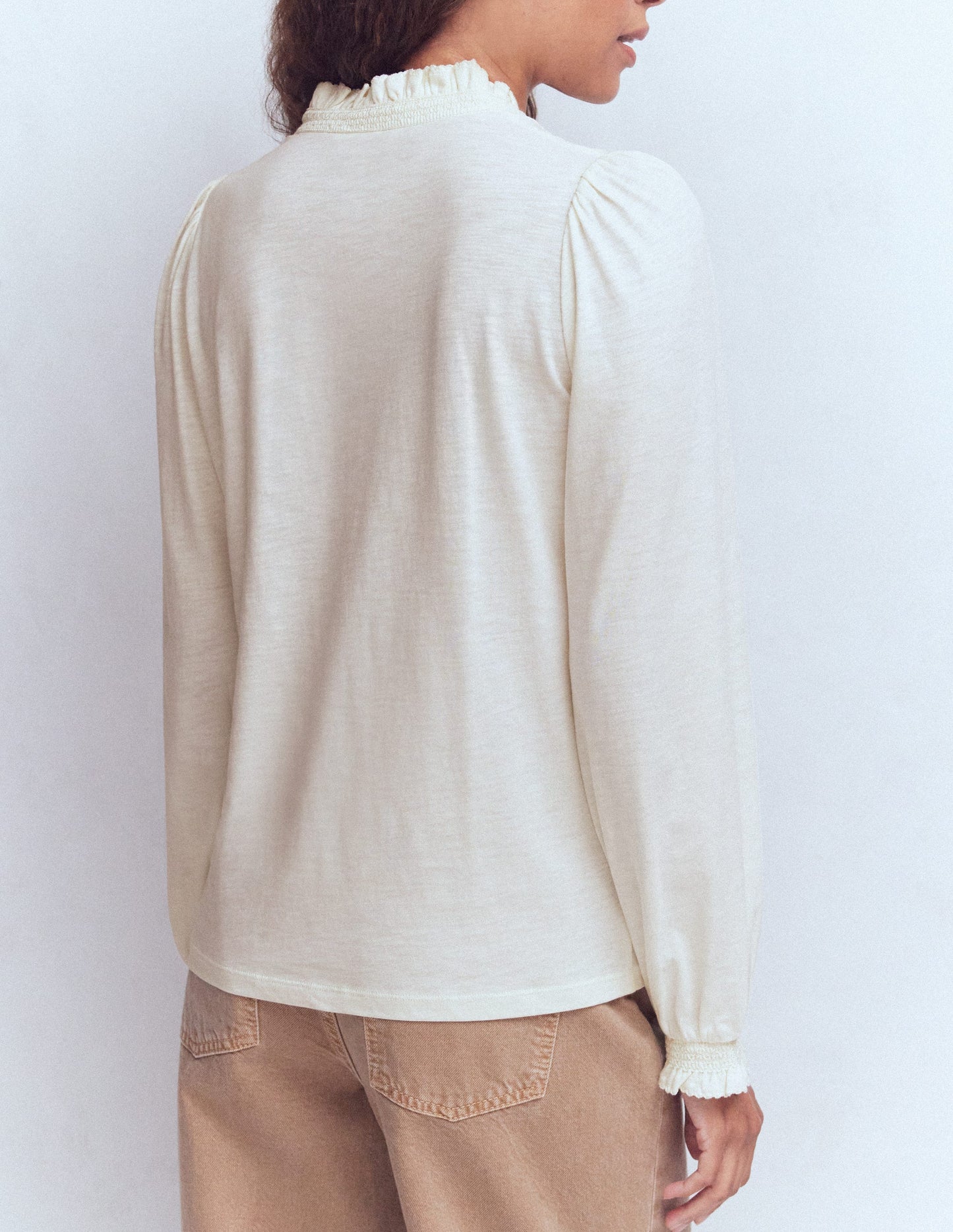 Chemise Effie à smocks-Ivoire