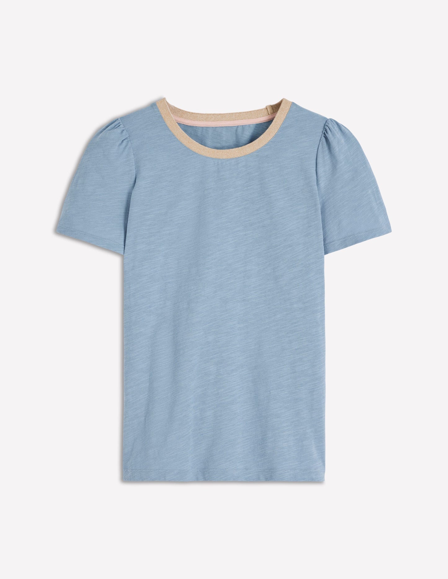 T-Shirt mit Metallic-Besatz-Französisches Blau