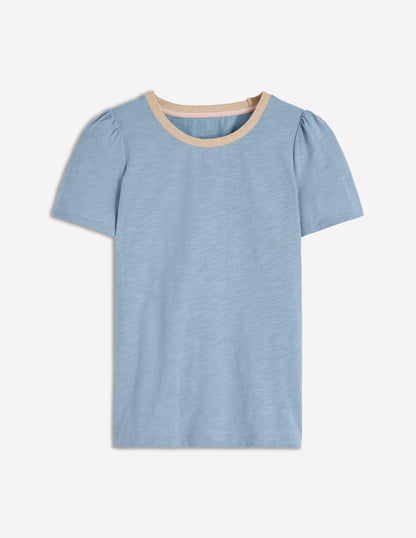 T-Shirt mit Metallic-Besatz-Französisches Blau-5