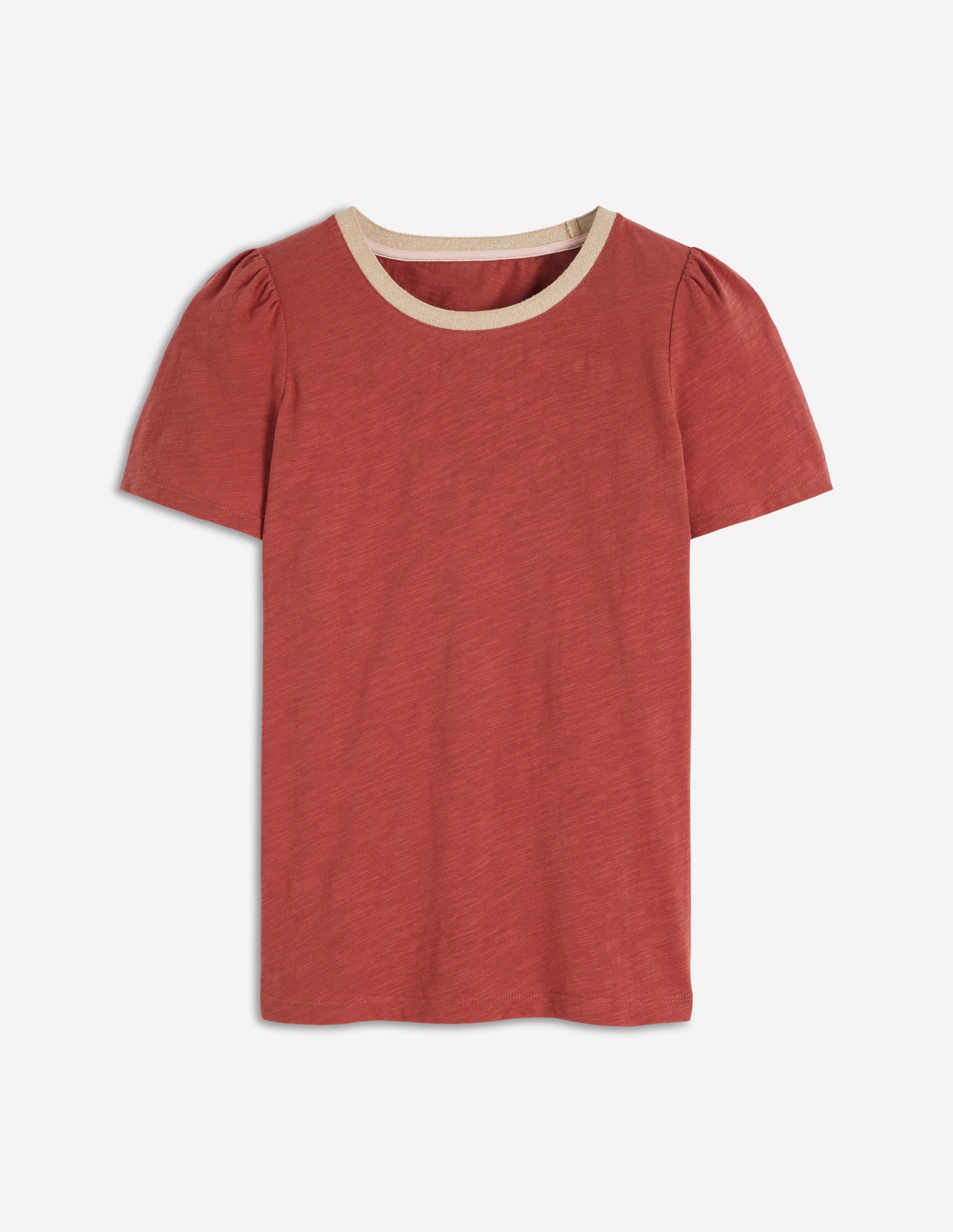 T-Shirt mit Metallic-Besatz-Kastanienbraun - Image 5