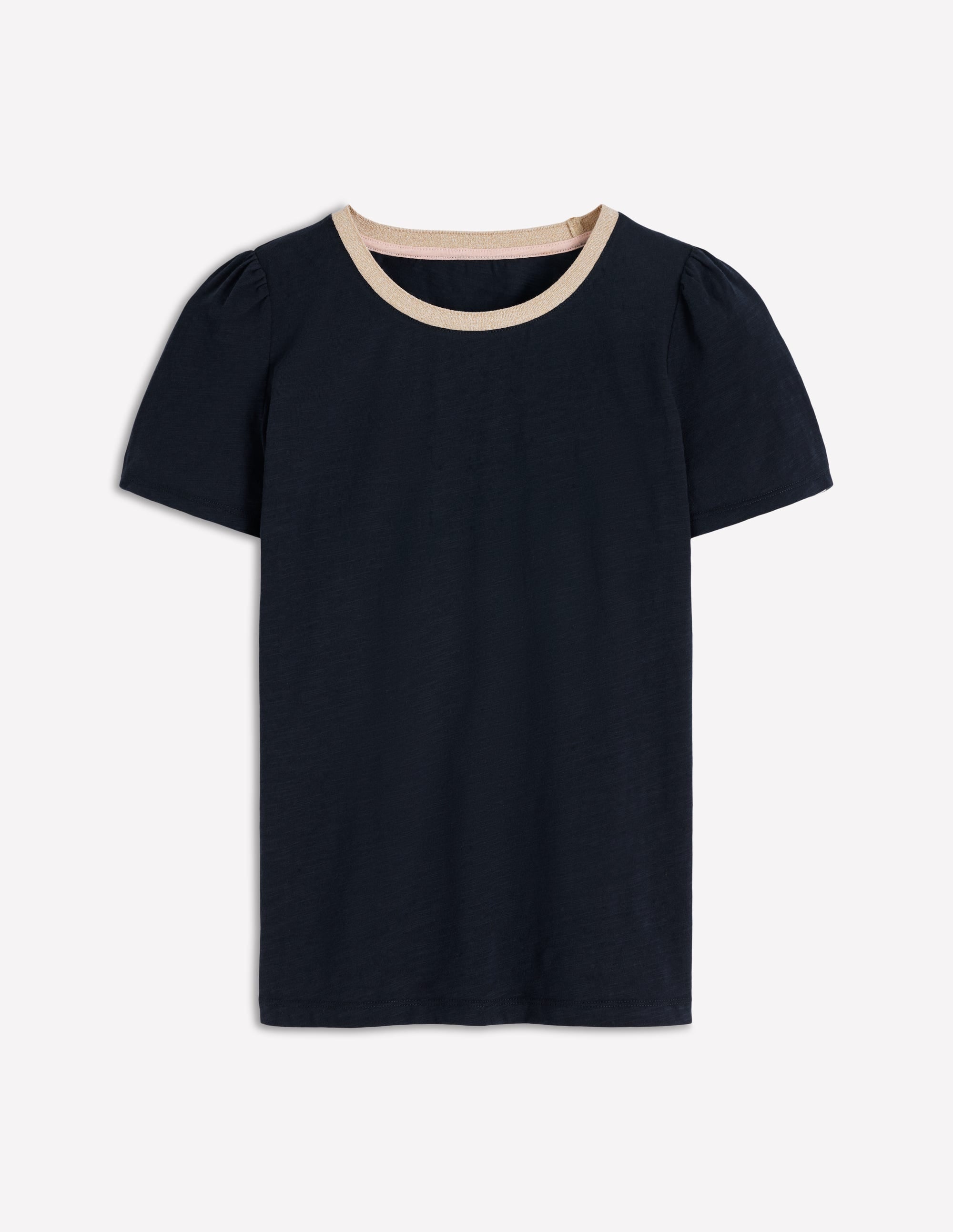 T-shirt à détails métallisés-Bleu marine - Image 4