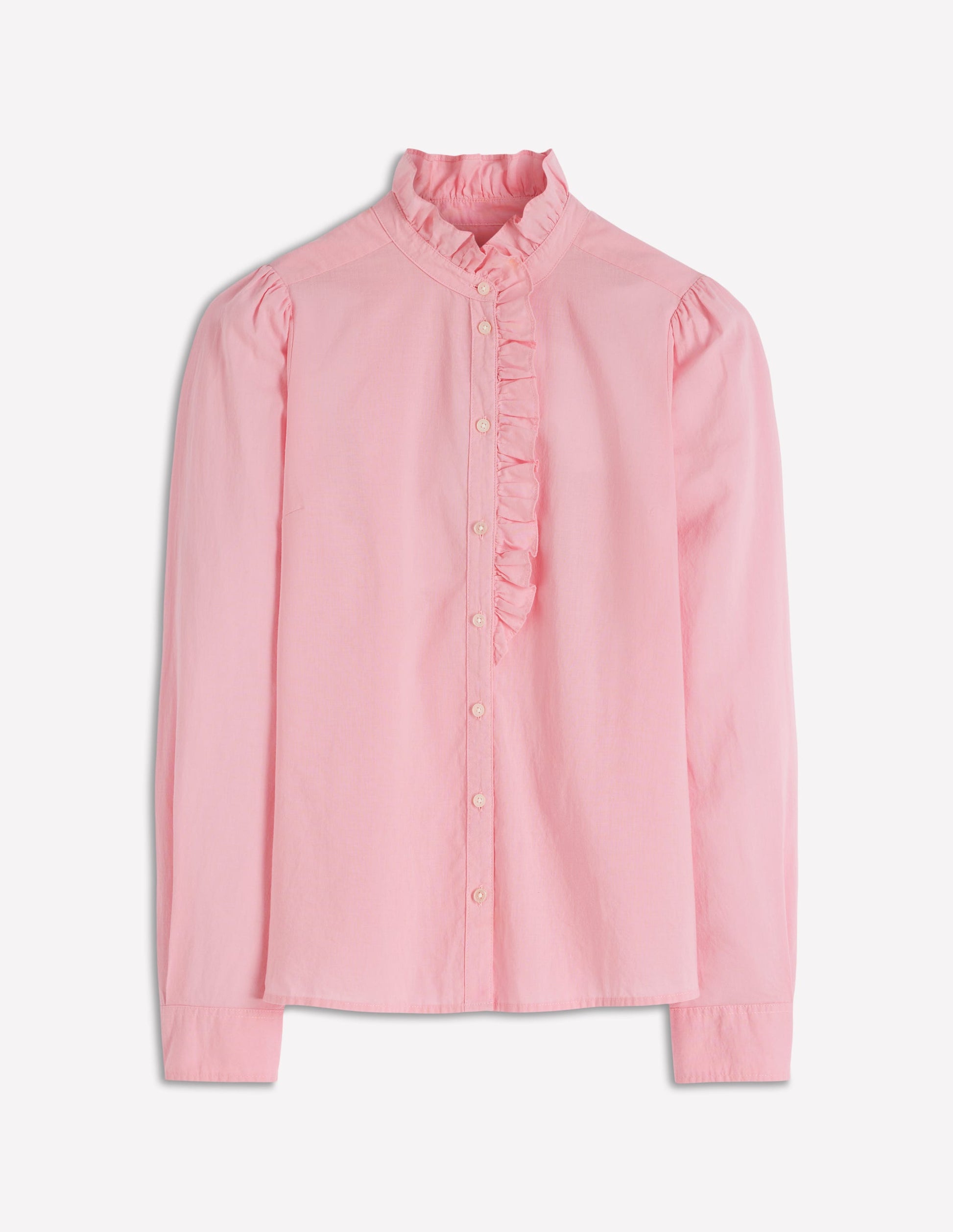 Isabel Ruffle Cotton Shirt-Orchid Pink-5