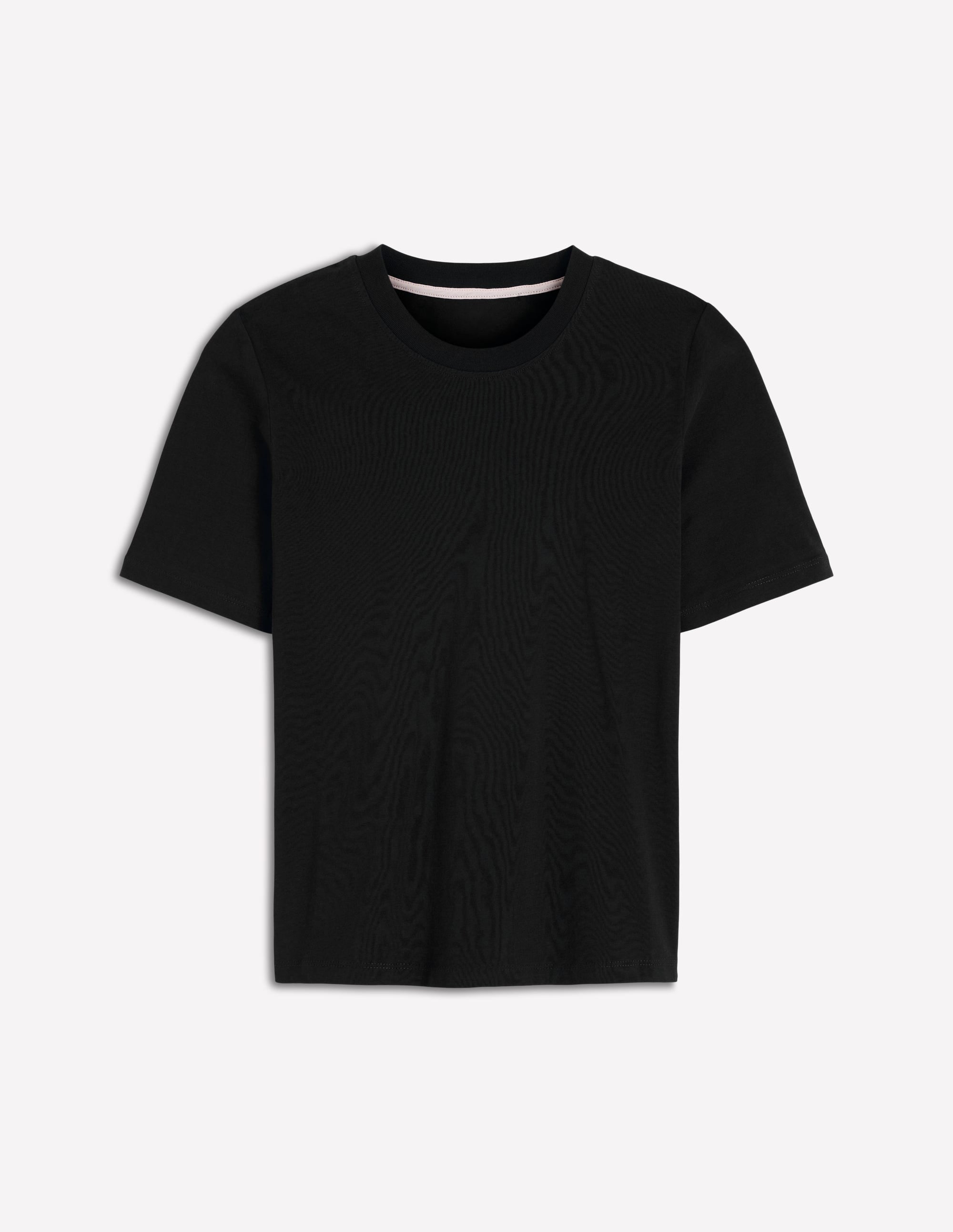 Baumwoll-T-Shirt mit Rundhalsausschnitt-Schwarz - Image 5