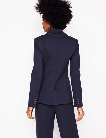 Blazer Marylebone en point de Rome-Bleu Marine, Petits Pois