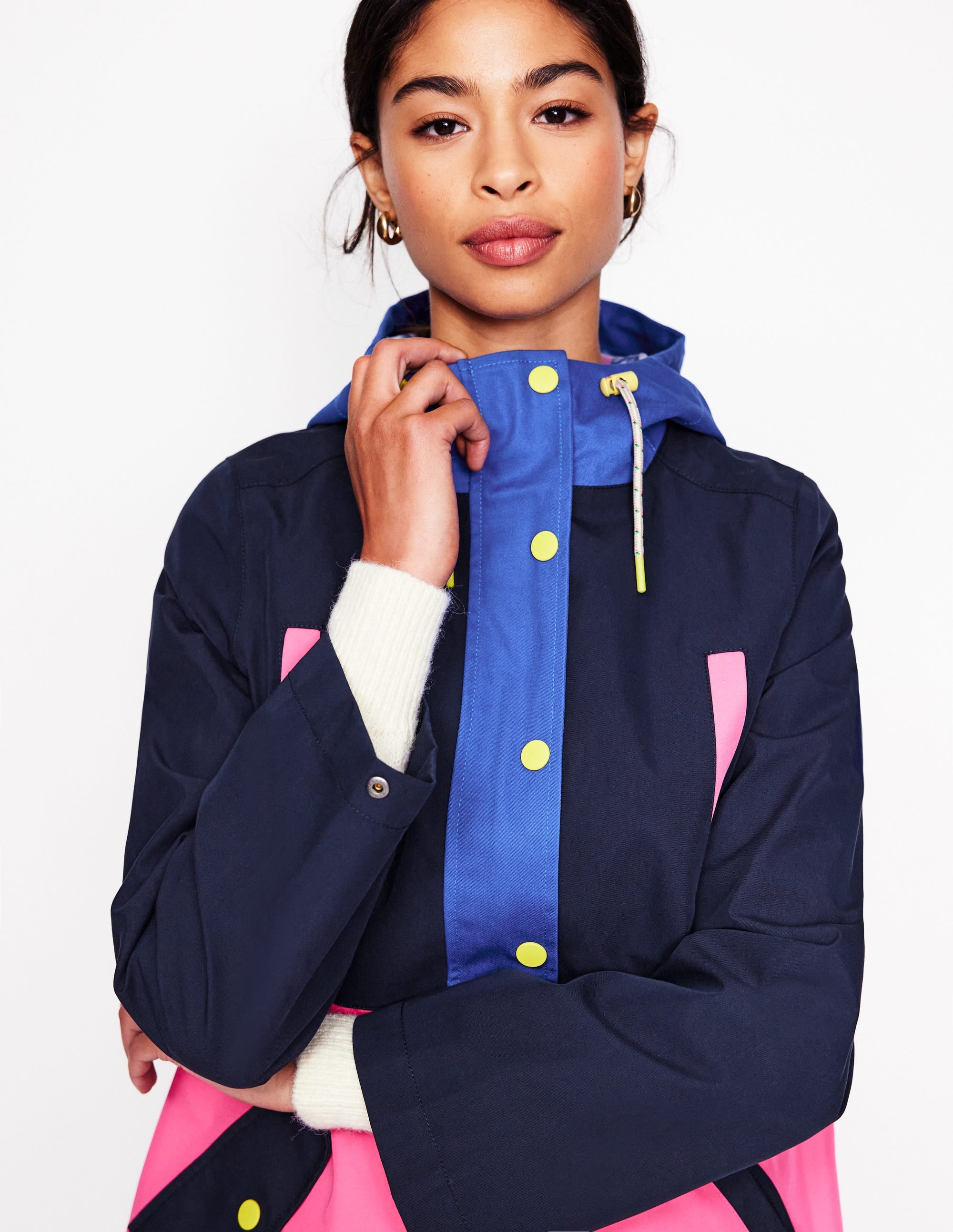 Manteau Wells imperméable à capuche-Colour Block - Image 2