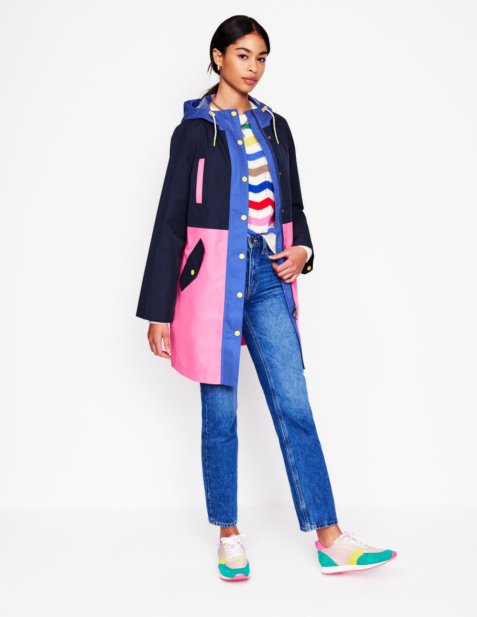 Manteau Wells imperméable à capuche-Colour Block - Image 4