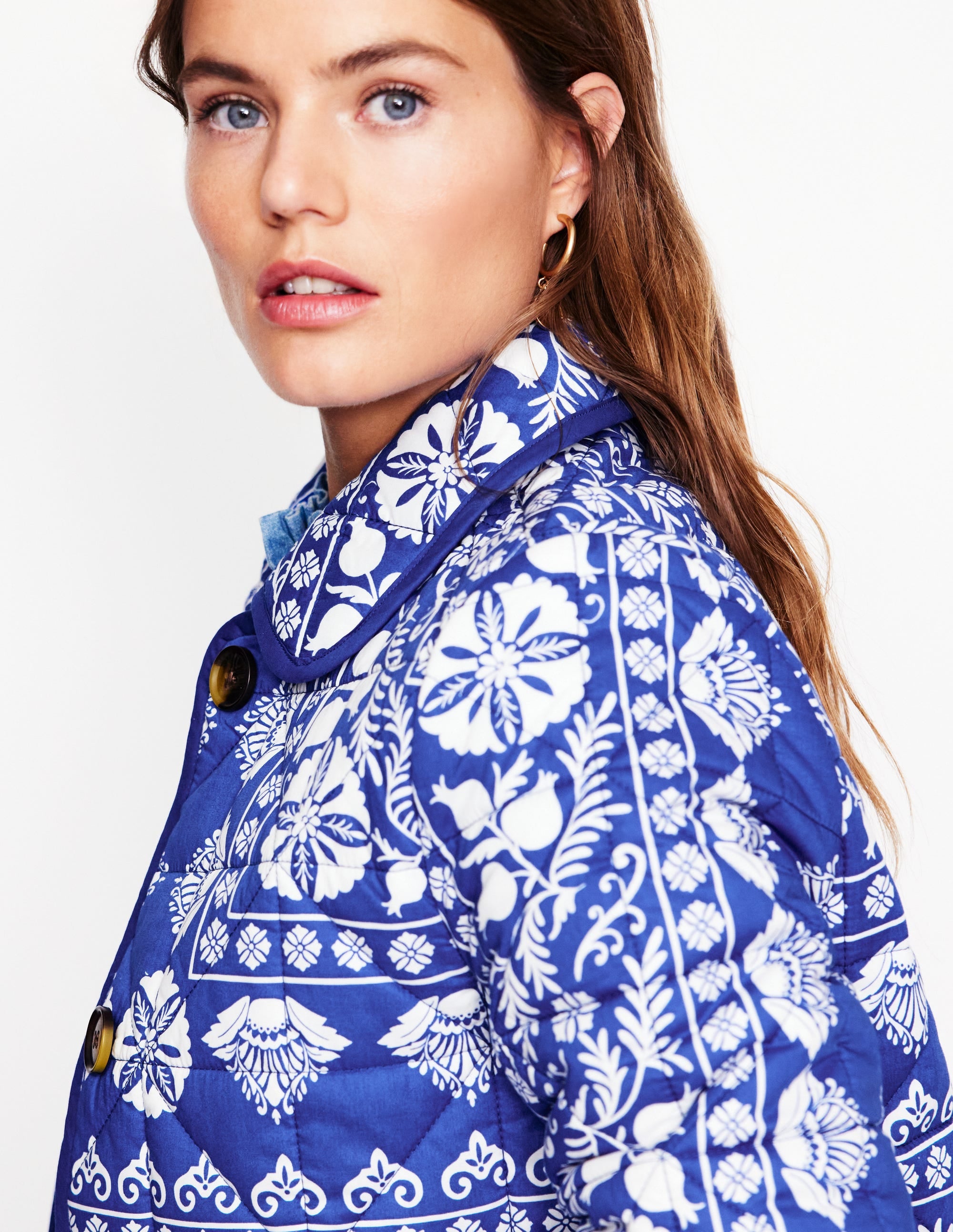 Manteau matelassé doux-Bleu vif, motif Ornate Border - Image 3