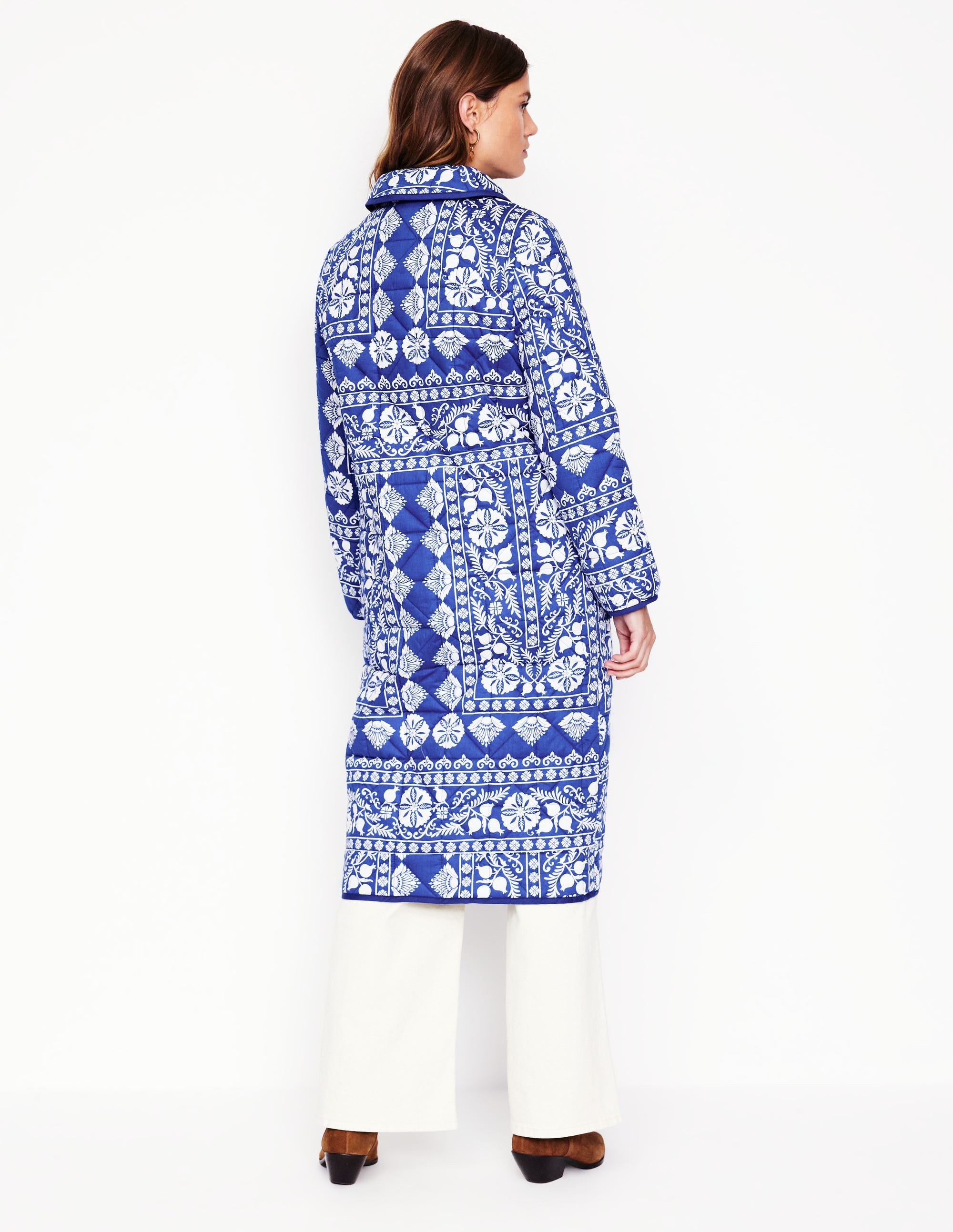 Manteau matelassé doux-Bleu vif, motif Ornate Border - Image 4