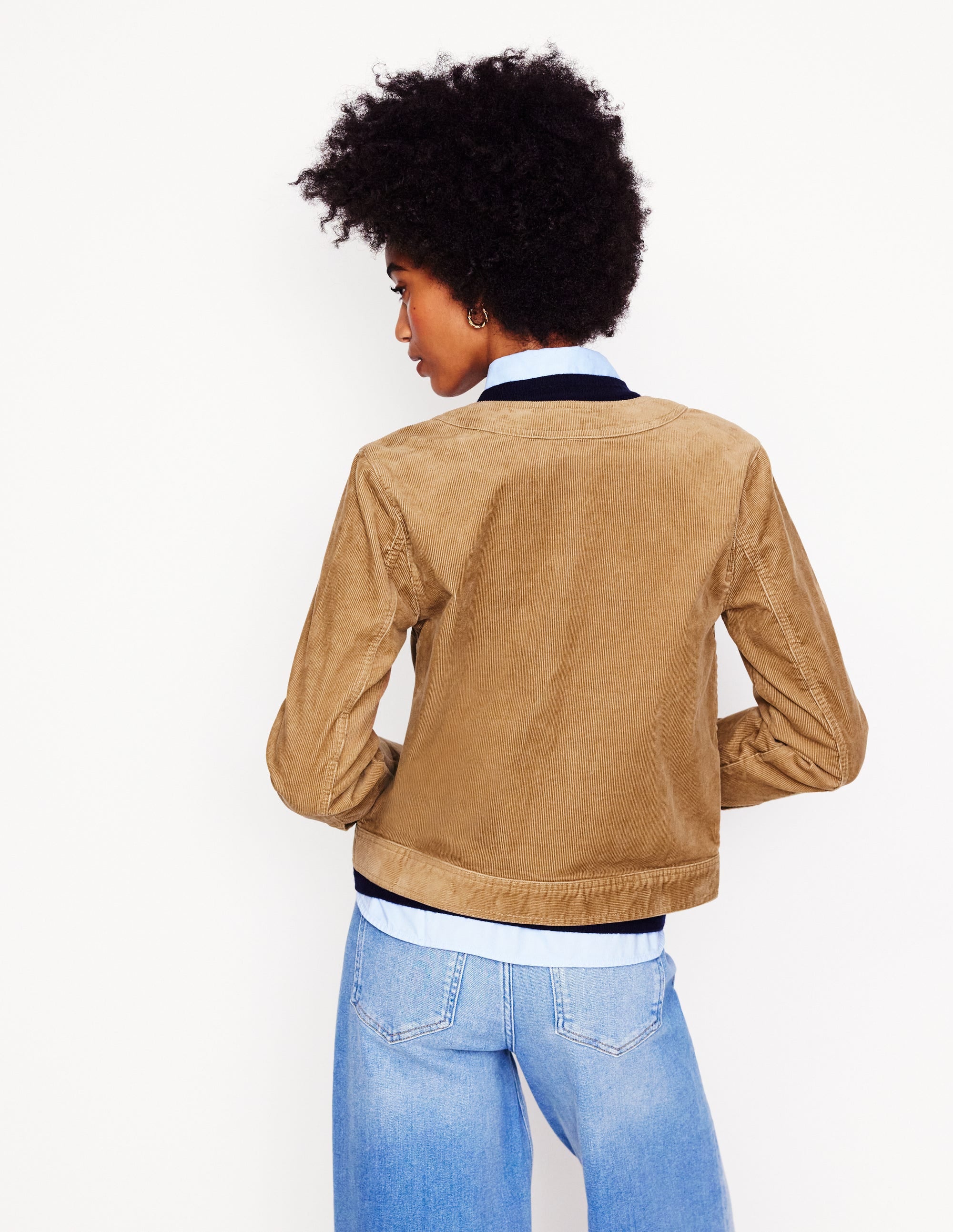 Veste décontractée sans col-Cappuccino - Image 2