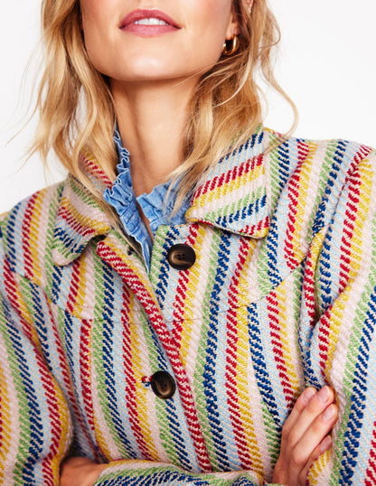 Lincoln Stripe Coat-Rainbow Twill Stripe