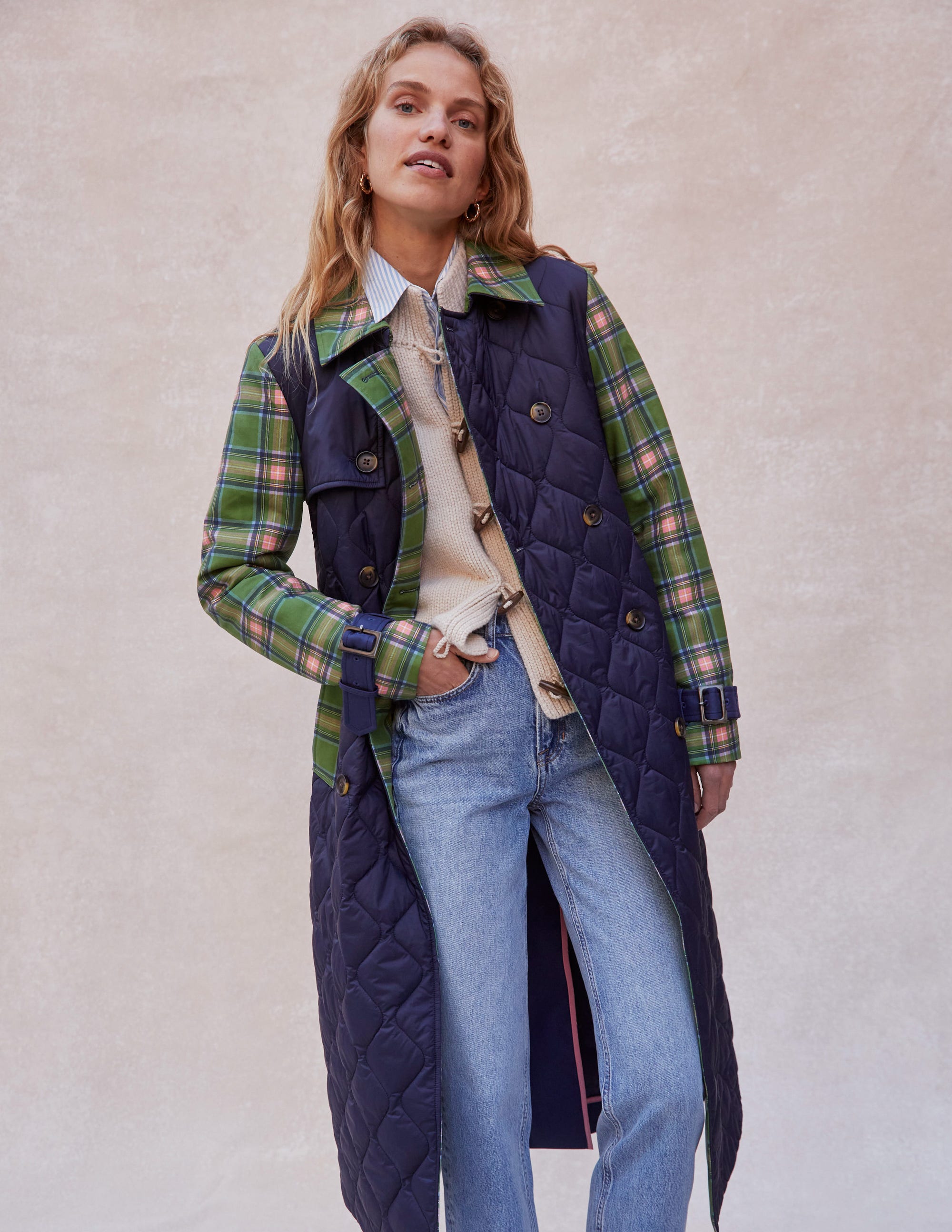 Gesteppter Trenchcoat-Marineblaue - Image 2