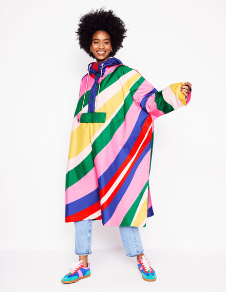 Verstaubare Regenjacke-Regenbogendesign