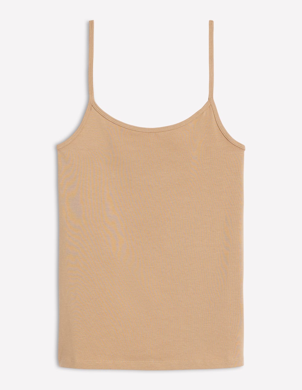 Schlichtes Camisole-Oberteil-Creme-Karamellbraun