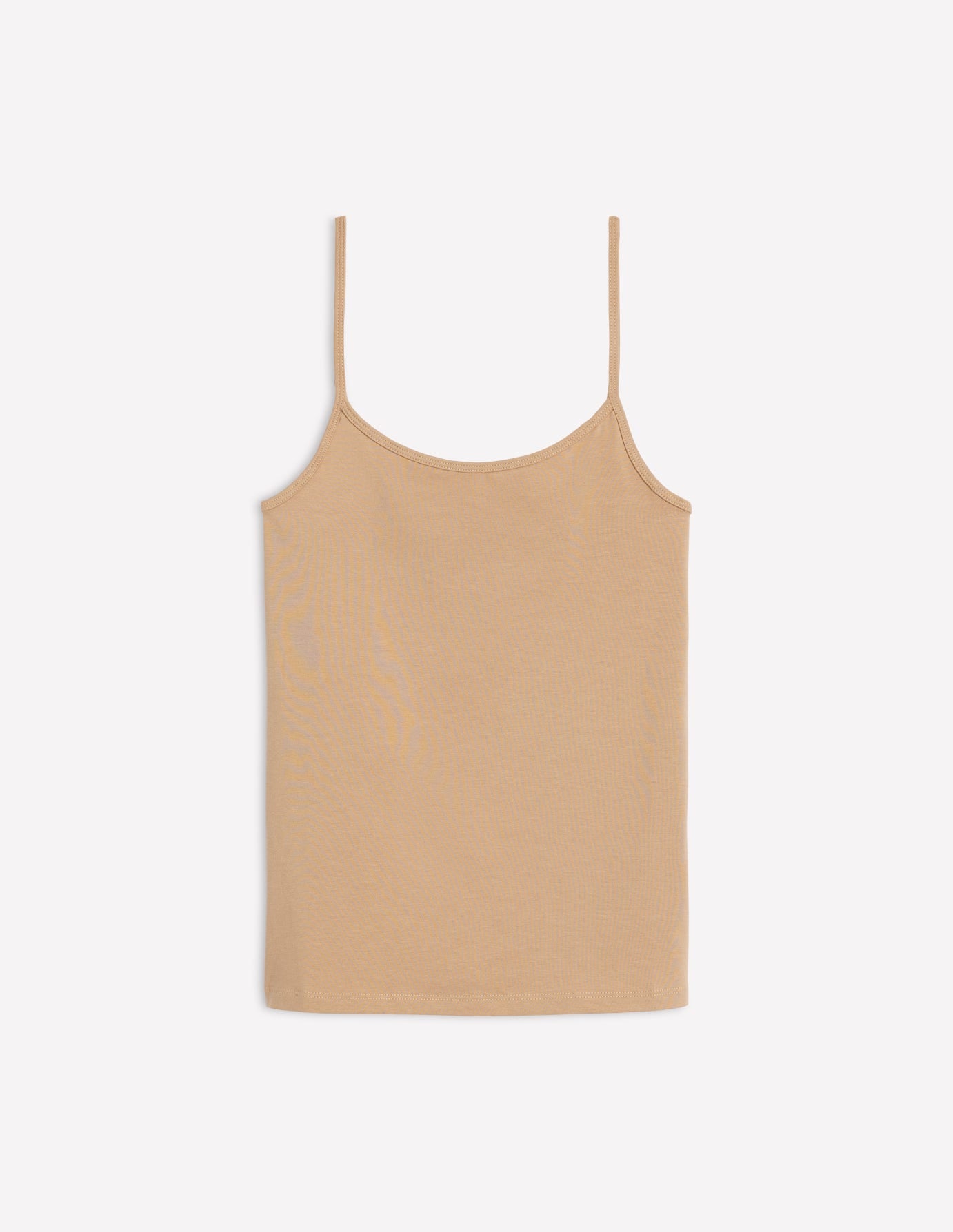 Schlichtes Camisole-Oberteil-Creme-Karamellbraun-5