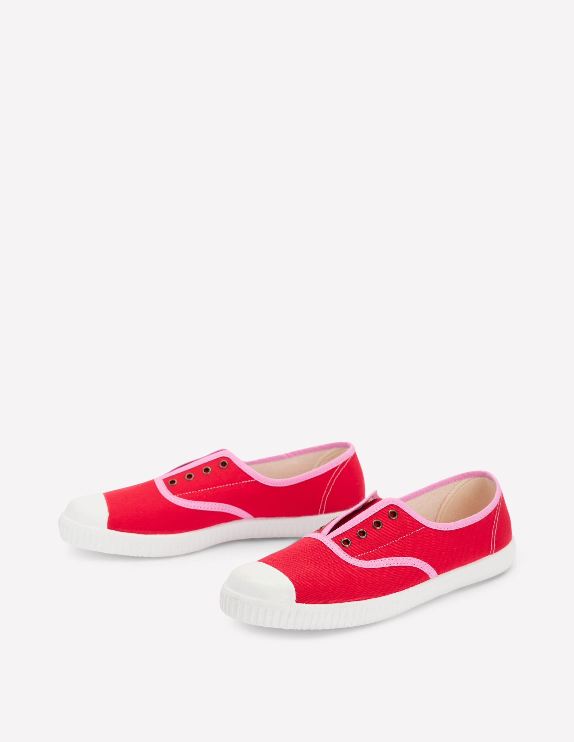Tennis sans lacets en toile-Rouge boîte aux lettres/rose tendre - Image 3