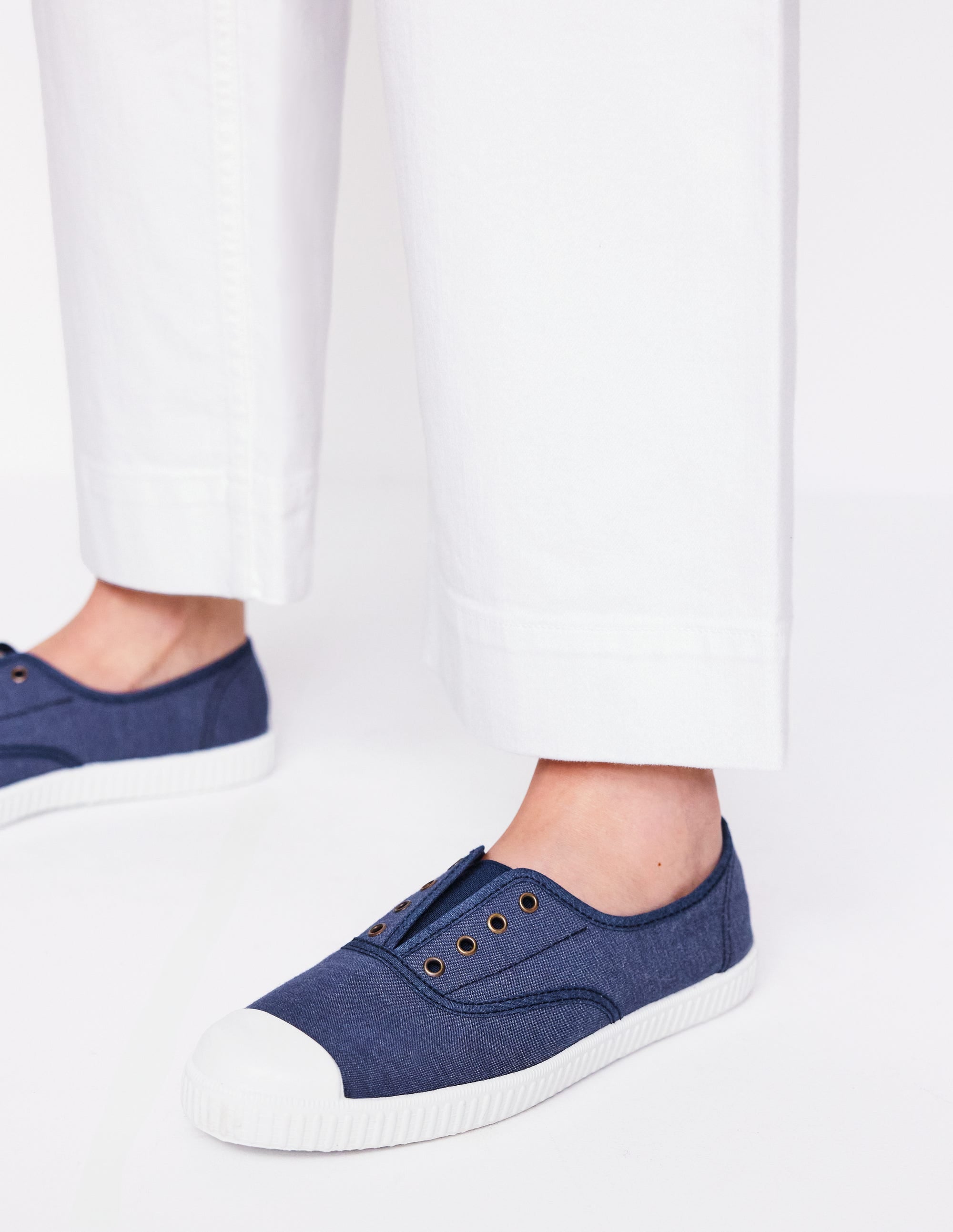 Canvas-Turnschuhe ohne Schnürung-Marineblaue - Image 2